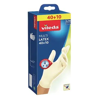 Vileda Multi Latex S/M Disposable gloves - 50 pcs