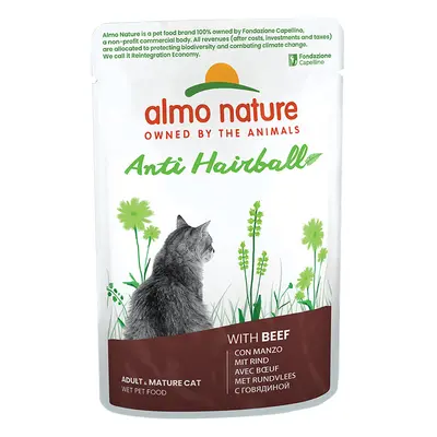 Almo Nature Holistic Anti-Hairball Pouches 70g - Beef (6 x 70g)