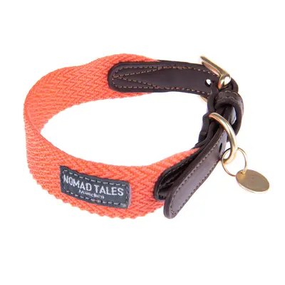 Nomad Tales Bloom Collar - Coral - Size L: 46 - 52 cm Neck Circumference, 38mm Width