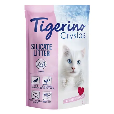 Tigerino Crystals Clumping Cat Litter – Baby Powder Scent - 5 litre