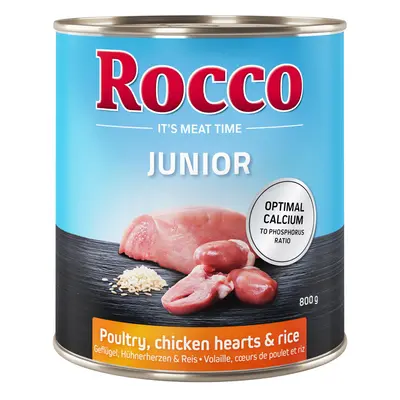 Rocco Junior 6 x 800g - Poultry with Chicken Hearts & Rice