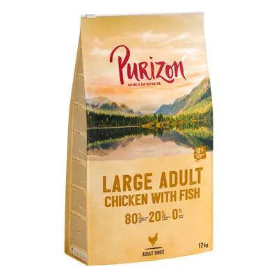 Purizon Grain-Free 80:20:0 Economy Packs 2 x 12kg - Adult Large Breed Chicken & Fish - Grain-fre