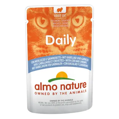 Almo Nature Daily Menu Pouches for Cats 70g - Saver Pack: Cod & Shrimp (24 x 70g)