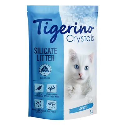 ​​​​​​​Tigerino Crystals Cat Litter Colourful – Sensitive (Unscented) - Economy Pack: 3 x 5 litr