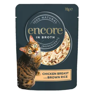 Encore Cat Broth Pouch Saver Pack 48 x 70g - Chicken with Brown Rice