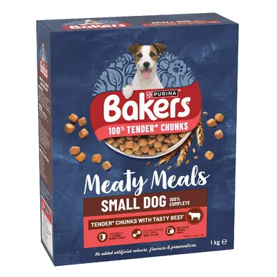 Bakers Adult Small Dog Meaty Meals Tender Chunks with Tasty Beef - Economy Pack: 5 x 1kg