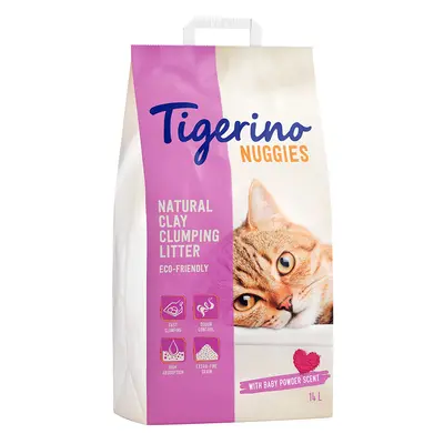 Tigerino Nuggies Cat Litter – Baby Powder Scent - 14l