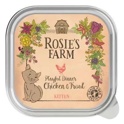 Rosie's Farm Kitten Playful Dinner with Chicken & Trout - Trays - Saver Pack: 48 x 100g