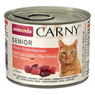 Animonda Carny Senior Saver Pack 12 x 200g - Beef & Turkey Hearts