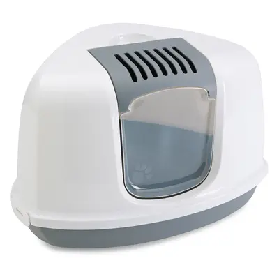 Savic Nestor Corner Litter Box - Light Grey & White