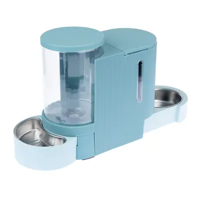 TIAKI Food and Water Dispenser - Light Blue - up to 1.3kg Dry Food & 3 Litres of Water