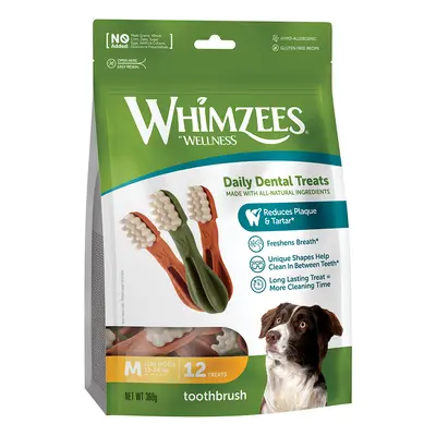 Whimzees by Wellness Toothbrush - Size M: for medium dogs (12 - 18 kg, 12 Snacks)