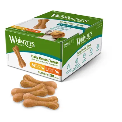 Whimzees by Wellness Ricebones - Size M/L: for medium and large dogs (12 - 27 kg, 20 Snacks)