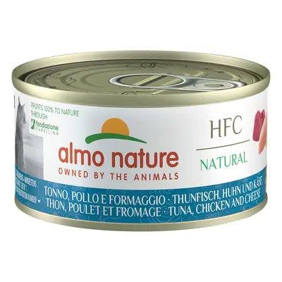 Almo Nature HFC Natural Cans for Cats 6 x 70g - Tuna, Chicken & Cheese - Natural