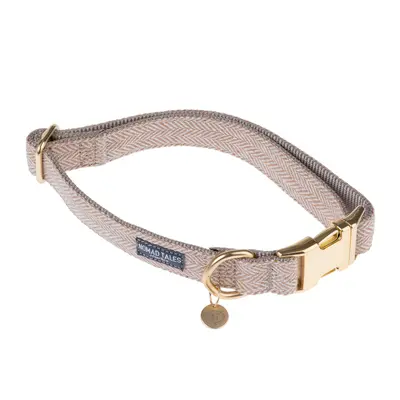 Nomad Tales Calma Collar - Sand - Size S: 30 - 46cm Neck Circumference, 15mm Width