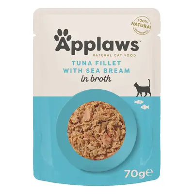 Applaws Adult Cat Pouches in Broth 24 x 70g - Tuna with Sea Bream