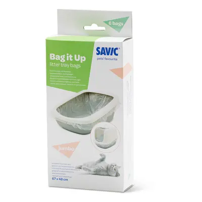 Savic Aseo Jumbo Cat Litter Tray with High Edge - 67.5cm - 6 x Bag it Up Jumbo litter tray bags