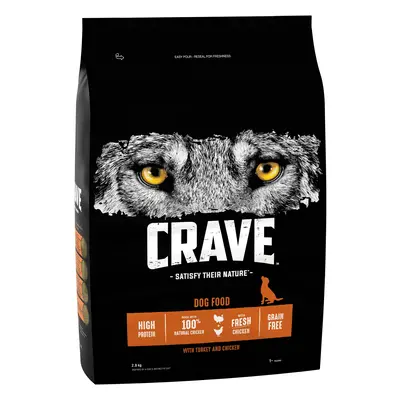 CRAVE Adult Turkey & Chicken Dry Dog Food - 2.8kg