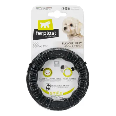 Ferplast Smile chewing ring, black - Size XS: Ø 8.5 x H 1.7 cm