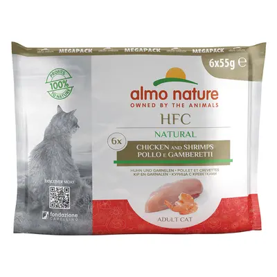 Almo Nature HFC Natural Pouches Saver Pack for Cats 24 x 55g - Chicken & Shrimp