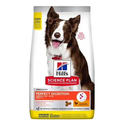 Hill's Science Plan Adult 1+ Perfect Digestion Medium Breed with Chicken - Economy Pack: 2 x 14k