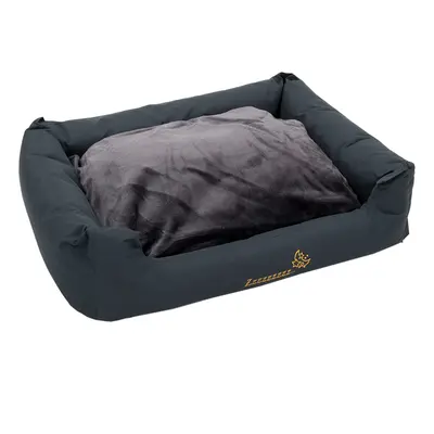 Dog bed Sleepy Time grey with cushion - 120 x 95 x 30 cm (L x W x H)