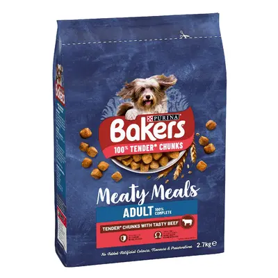 Bakers Adult Meaty Meals Tender Chunks with Tasty Beef - 2.7kg