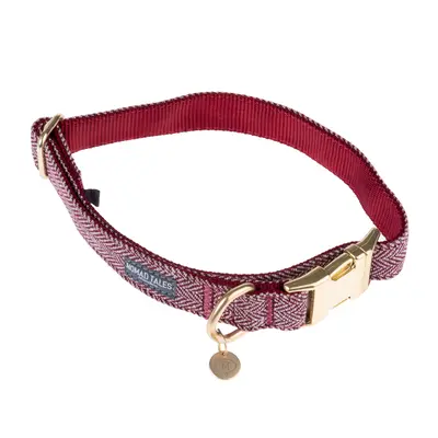 Nomad Tales Calma Collar - Burgundy - Size L: 39 - 64 cm Neck Circumference, 25mm Width