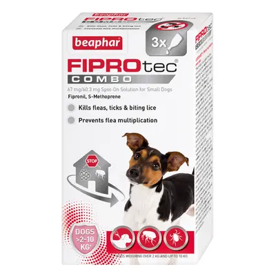 Beaphar FIPROtec® COMBO Flea & Tick Spot-On for Dogs - S (2-10kg) - 3 pipettes