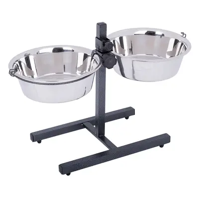 Dog Bowl Stand with 2 Stainless Steel Bowls - 2 x 2.8 litres