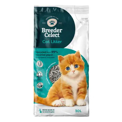 Breeder Celect Paper Cat Litter - 30L (approx. 11kg)