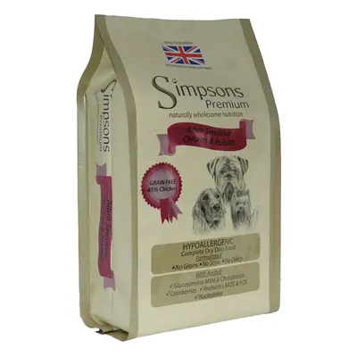 Simpsons Premium Dry Dog Food Economy Packs 2 x 12kg - Sensitive Adult Chicken & Potato