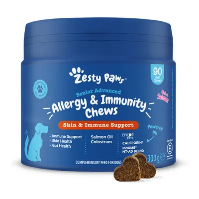 Zesty Paws Senior Allergy & Immunity Skin & Immune Support - Salmon - 90 Chews