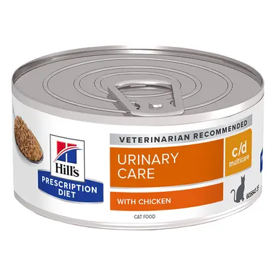 Hill's Feline Prescription Diet Cans Saver Pack 24 x 156g - c/d Multicare Urinary Care - Chicken