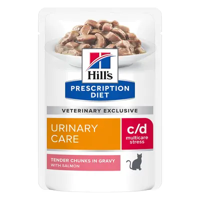 Hill's Prescription Diet Feline c/d Urinary Stress - Salmon - 12 x 85g pouches