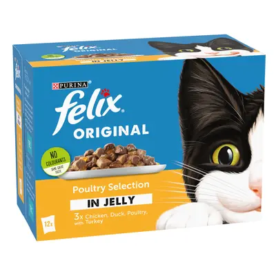 Felix Original Pouches 12 x 100g - Poultry Selection in Jelly