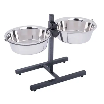 Dog Bowl Stand with 2 Stainless Steel Bowls - 2 x 4.2 litres