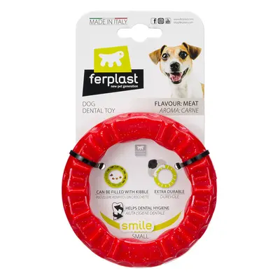 Ferplast Smile chewing ring, red - Size S: diameter 12 x H 2.4 cm