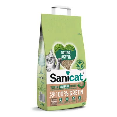 Sanicat Natura Activa 100% Green Clumping Cat Litter - Economy Pack: 2 x 2.5kg