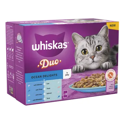 Whiskas 1+ Pouches Mega Pack 96 x 85g - Duo Ocean Delights in Jelly