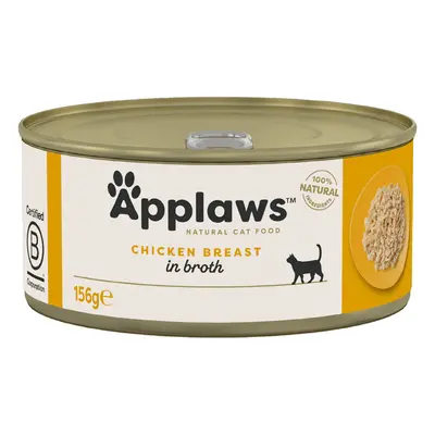 Applaws Adult Cat Cans Chicken in Broth 156g - Chicken Breast (6 x 156g)