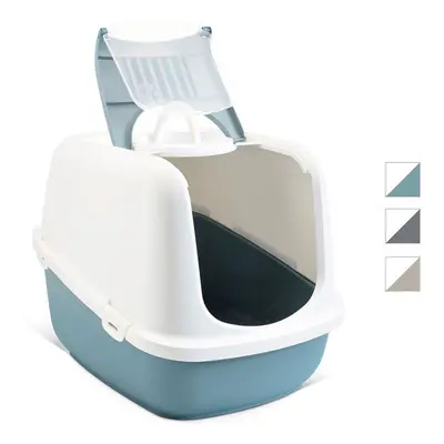 Savic Nestor Jumbo Covered Litter Tray XXL - Bundle: Light Grey litter box + tray bags