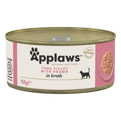 Applaws Adult Cat Cans Tuna/Fish in Broth 156g - Tuna with Prawn (6 x 156g)