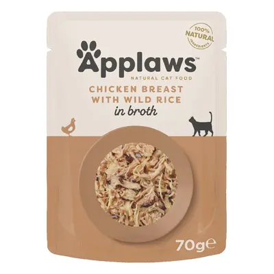 Applaws Adult Cat Pouches in Broth 12 x 70g - Chicken with Wild Rice