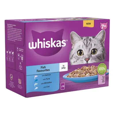 Whiskas 7+ Senior Pouches in Jelly - Fish Favourites in Jelly (48 x 85g)