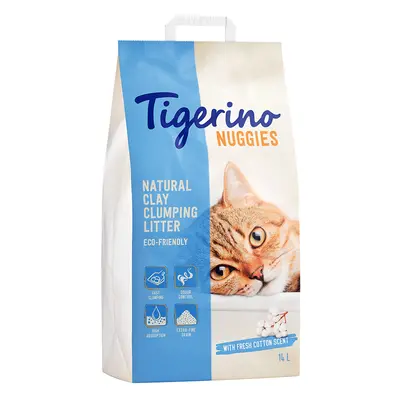 Tigerino Nuggies Cat Litter – Cotton Flower Scent - Economy Pack: 2 x 14l