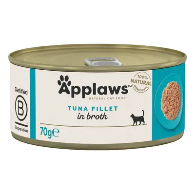 Applaws Adult Cat Cans Tuna/Fish in Broth 70g - Tuna Fillet (24 x 70g)