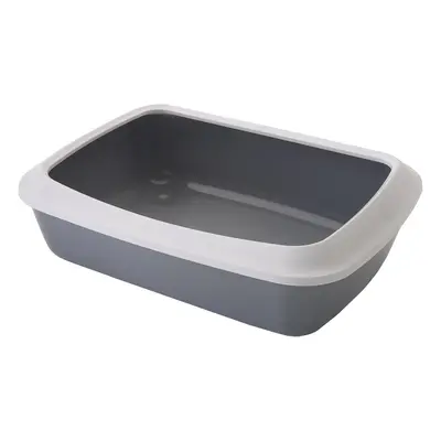 Savic Iriz Litter Tray with Protective Edge - 50cm - Light Grey & White