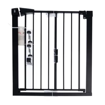 TIAKI Black Dog Gate with 7 cm Extension - Height 76 cm, width 75 to 82 cm