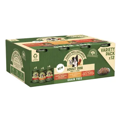 James Wellbeloved Adult Hypoallergenic Grain Free Cans - Turkey, Lamb & Chicken in Loaf - 12 x 4